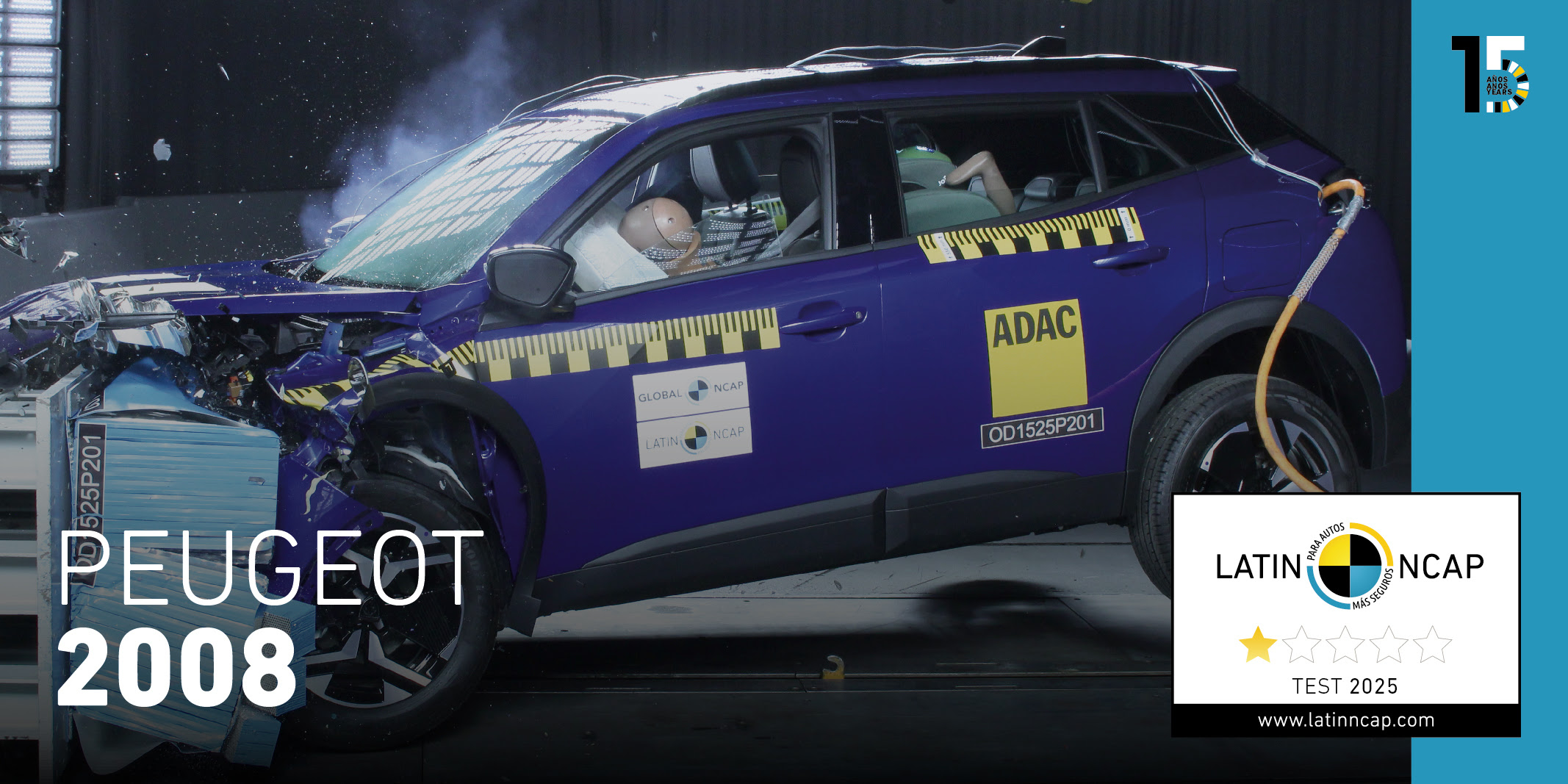 Nuevo resultado de Latin NCAP: Peugeot 2008 decepciona con una estrella