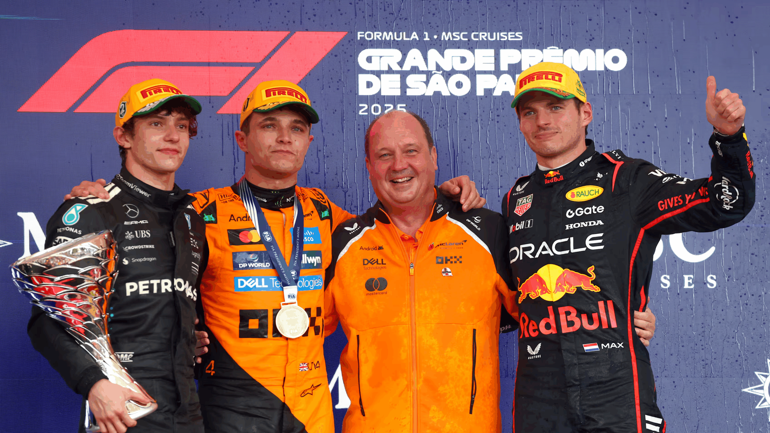 Norris perfecto y Max recomponiendo un fin de semana complicado en Brasil