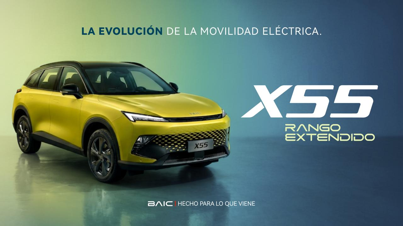BAIC X55e Rango Extendido: la SUV 100% eléctrica alimentada por un motor generador de energía.